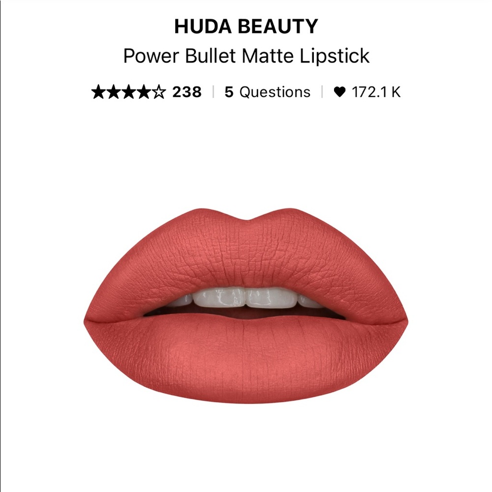 Huda Beauty Matte Lipstick in Interview - Picture 6 of 6